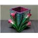 Embossed Tulip Flowers on Wooden Vanity Box